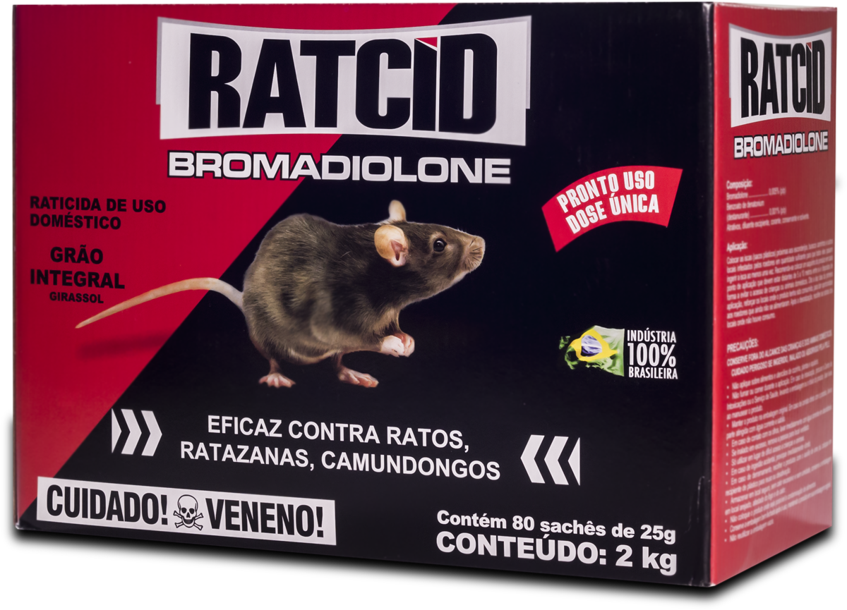 Raticida Raticid Girassol - Cx. c/ 3 displays c/ (80 x 25g).