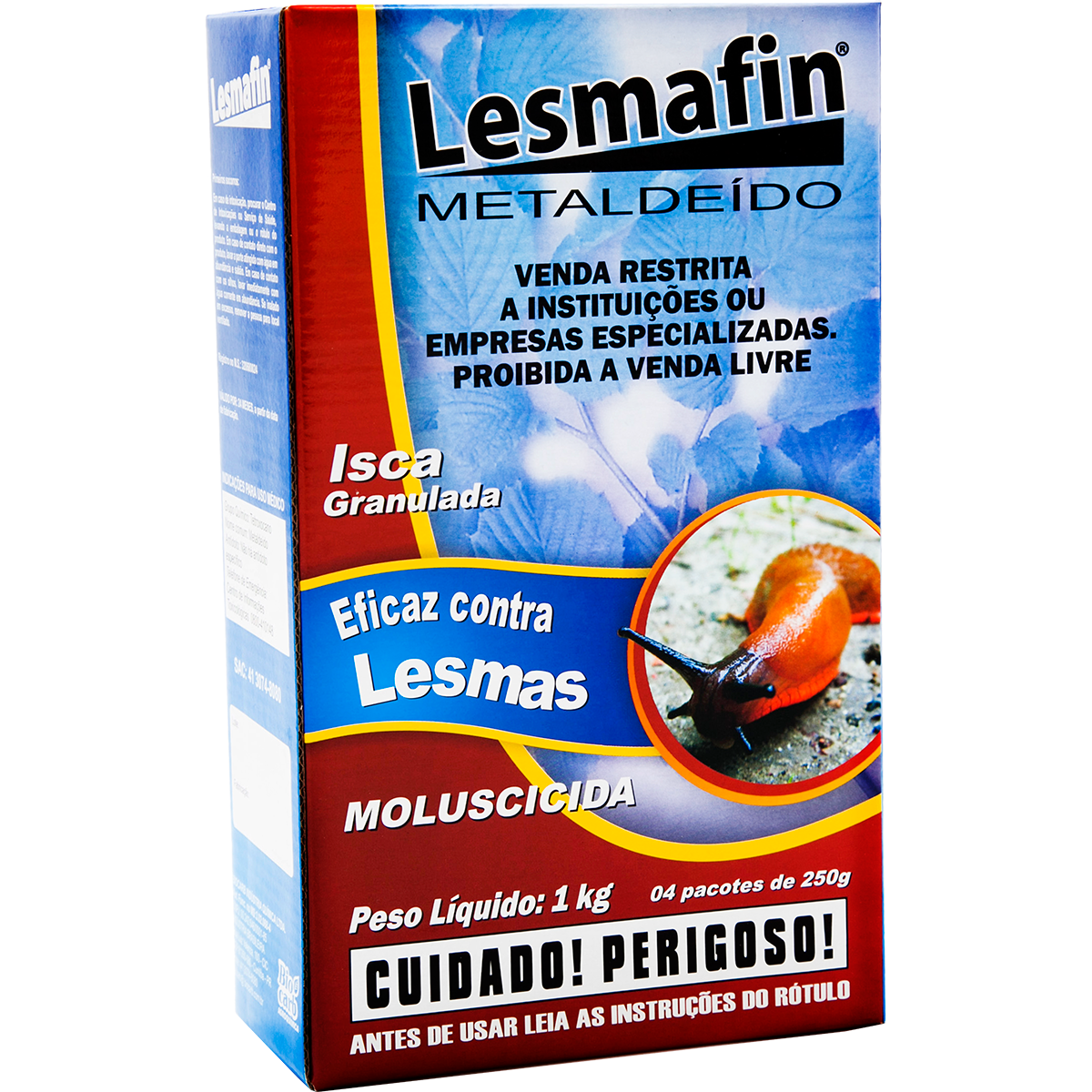 Isca Moluscicida Lesmafin - Cx. c/ 6 cx. c/ 4 pacotes de 250g