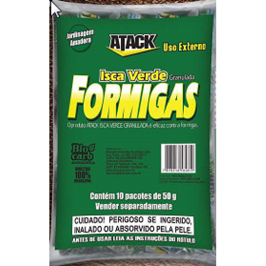Isca Formicida Atack Verde -  Cx. c/ 30 x (10 x 50 g.)