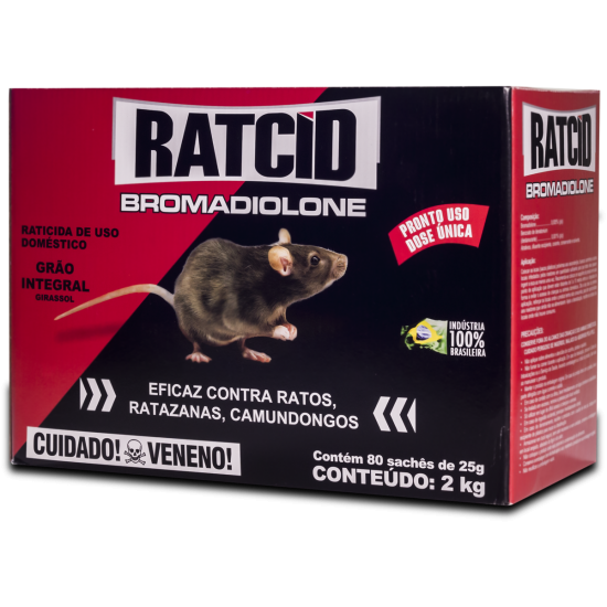 Raticida Raticid Girassol -Cx c/12x (40 x 25 g) pacotes