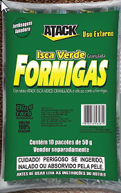 Isca Formicida Atack Verde -  Caixa com 40 x (10 x 50 g.)