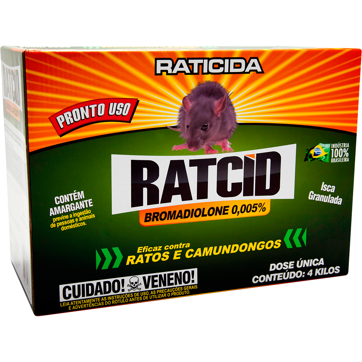 Raticida Ratcid Display - Cx c/ (160 x 25g).