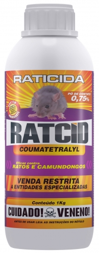 Raticida Pó Coumatetralil - Cx. c/ (6 x 1kg).