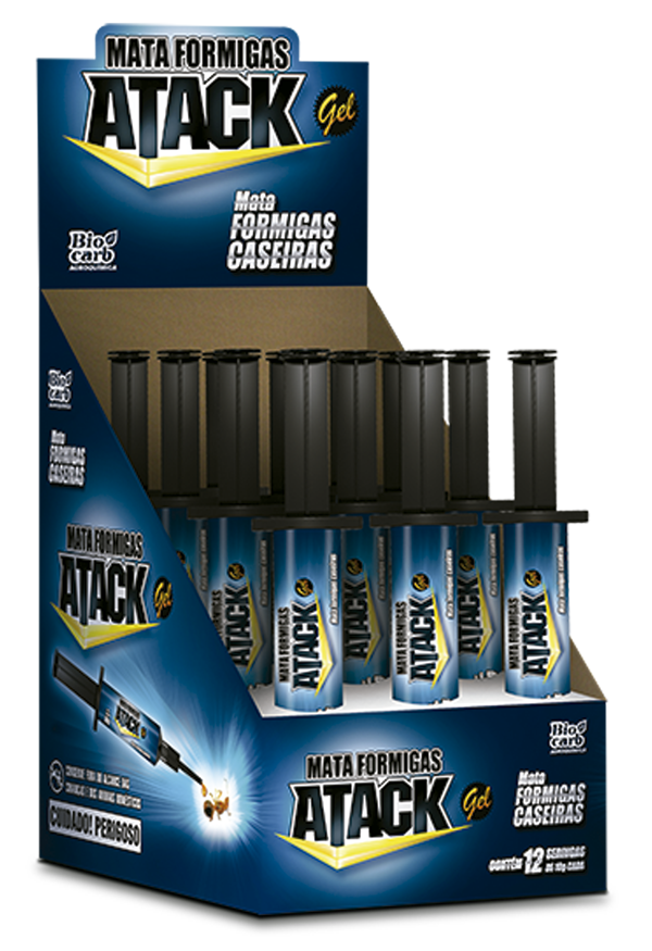  Atack Mata Formigas Gel - Cx. c/ 4 displays c/ 12 unid. 10g