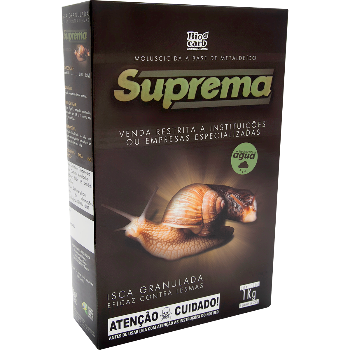 Isca Moluscicida Suprema - Cx. c/ 12 cx. c/ 4 unid. de 250g.