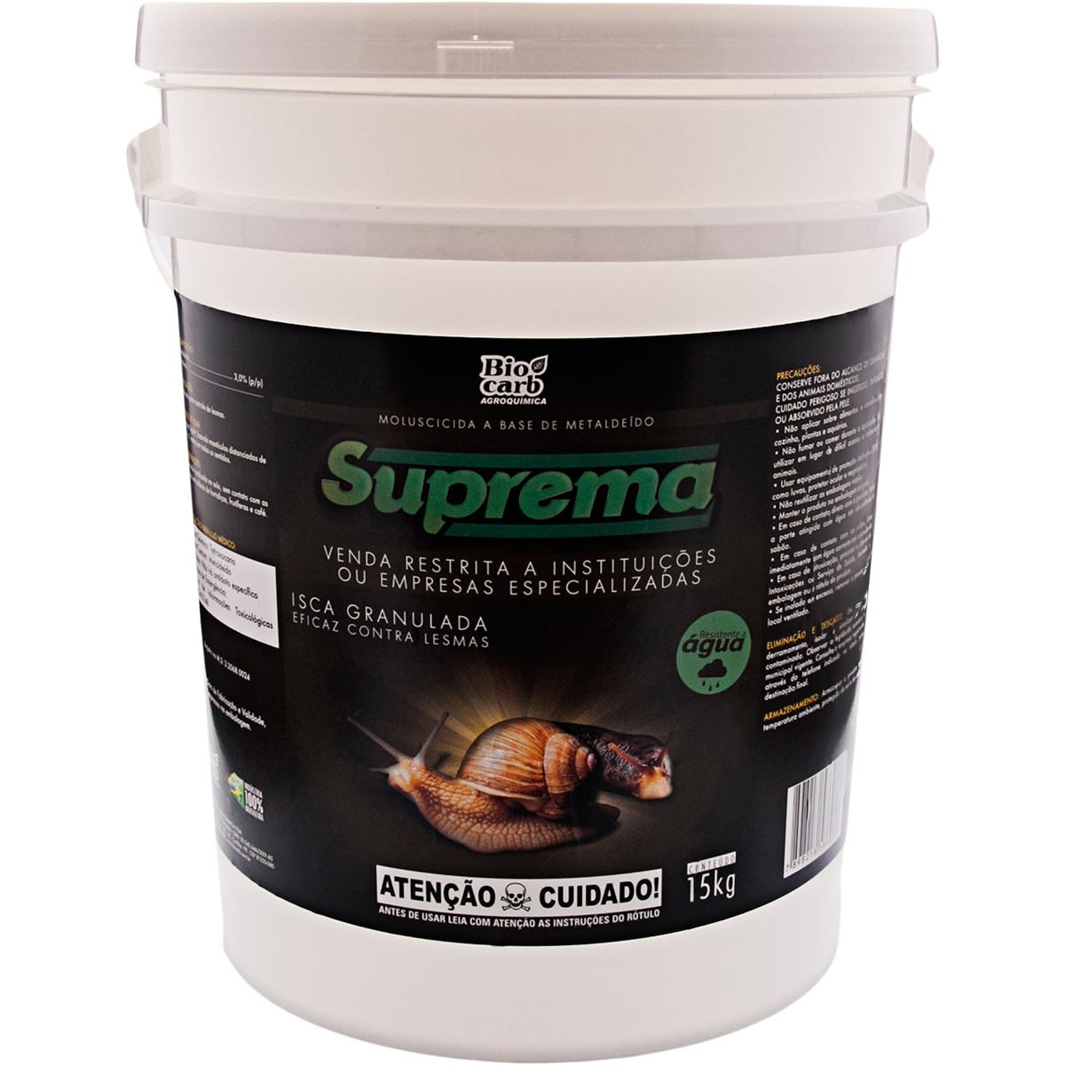 Isca Moluscicida Suprema - Balde de 15 kg